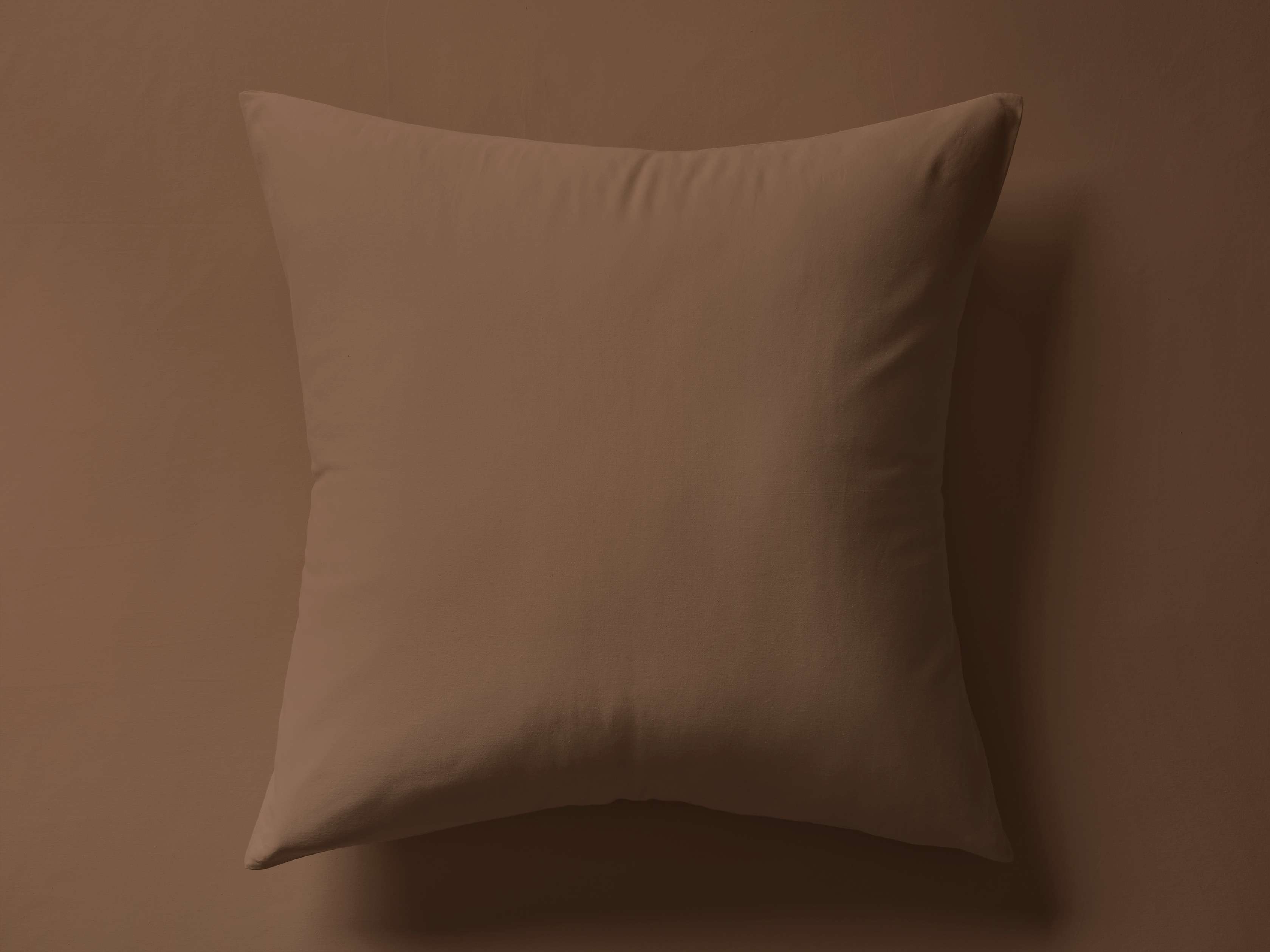 Italian Garment-Dyed Sateen Sham in Clay Cotton Brown - Image 0