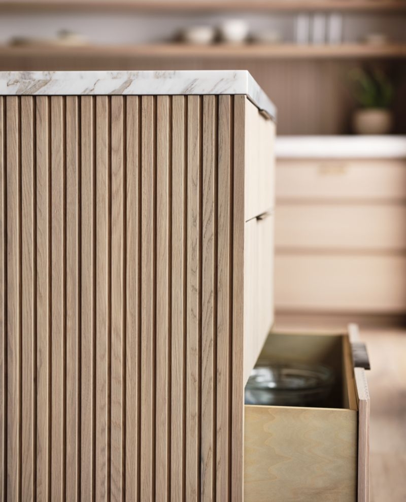 Batten 84" Natural Oak Wood Kitchen Island with Storage - Image 8