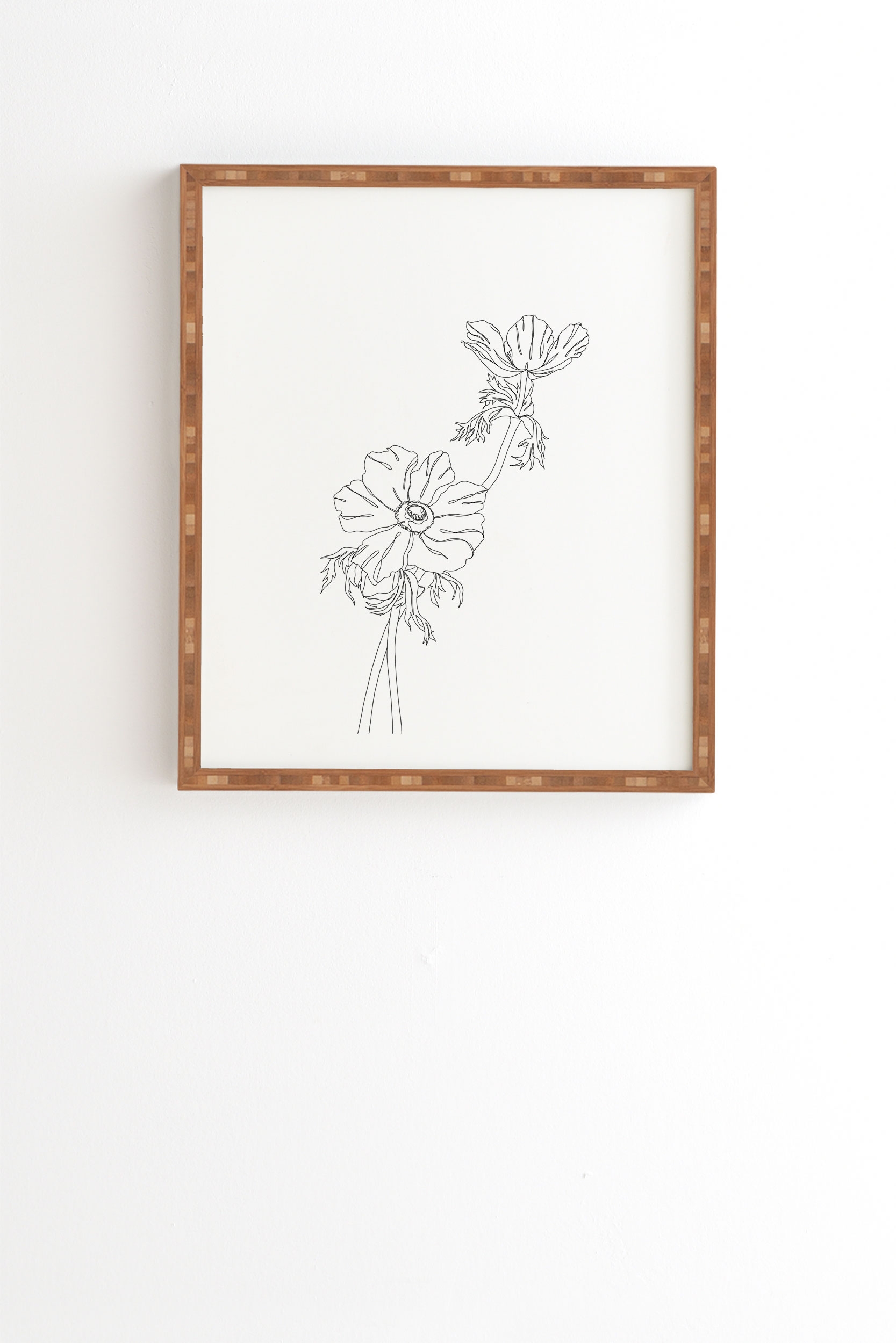 Botanical Illustration Joan by The Colour Study - Framed Wall Art Bamboo 8" x 9.5" - Image 0