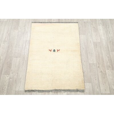 One-of-a-Kind Parmenter Hand-Knotted New Age Ivory 3'4" x 4'8" Wool Area Rug - Image 0