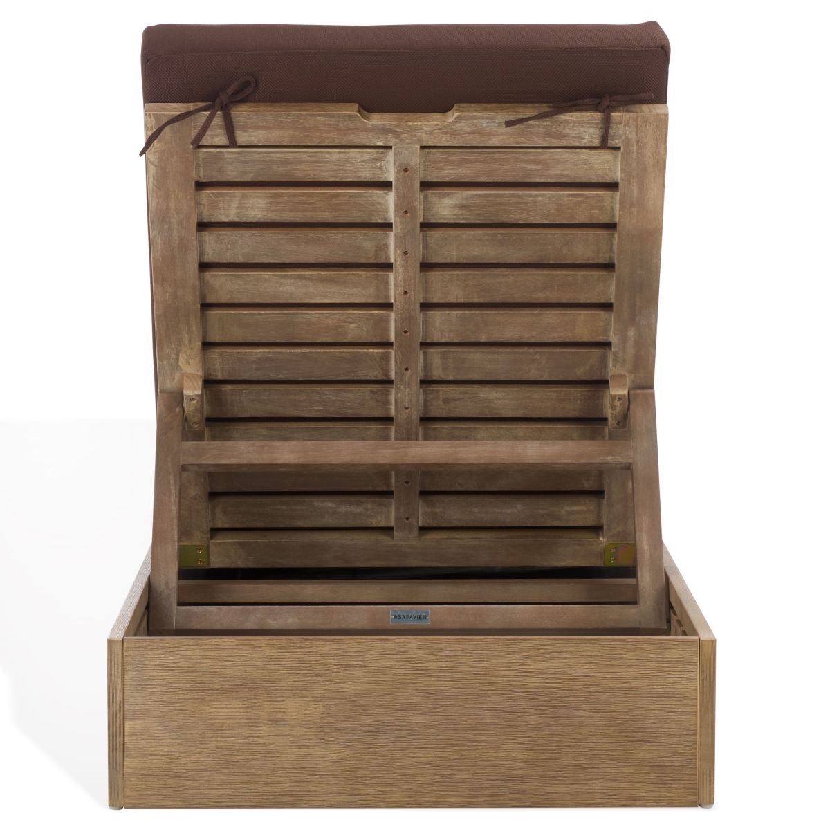 Vincent Wood Chaise Lounge Chair - Natural/Dark Brown - Image 7