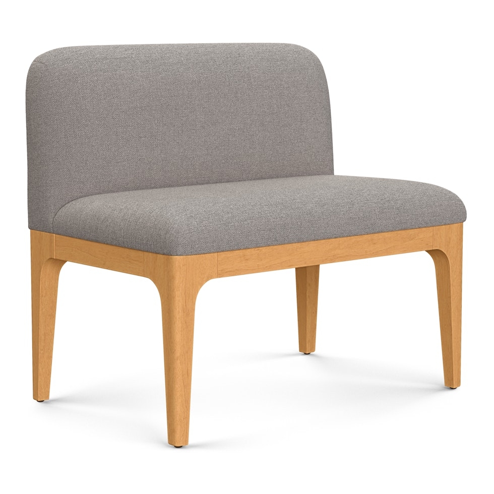 Rosin 34" Armless Banquette - Natural Oak and Hestia Gray - Image 2