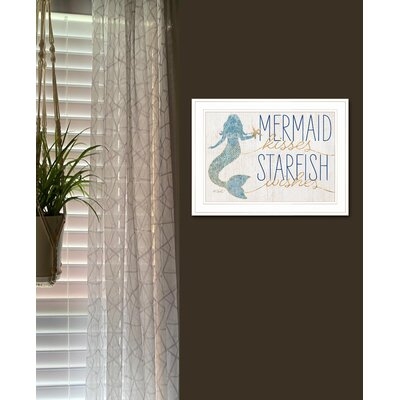 KS126-Mermaid Kisses Starfish Wishes By Kate Sherrill, Ready To Hang Framed - Image 0