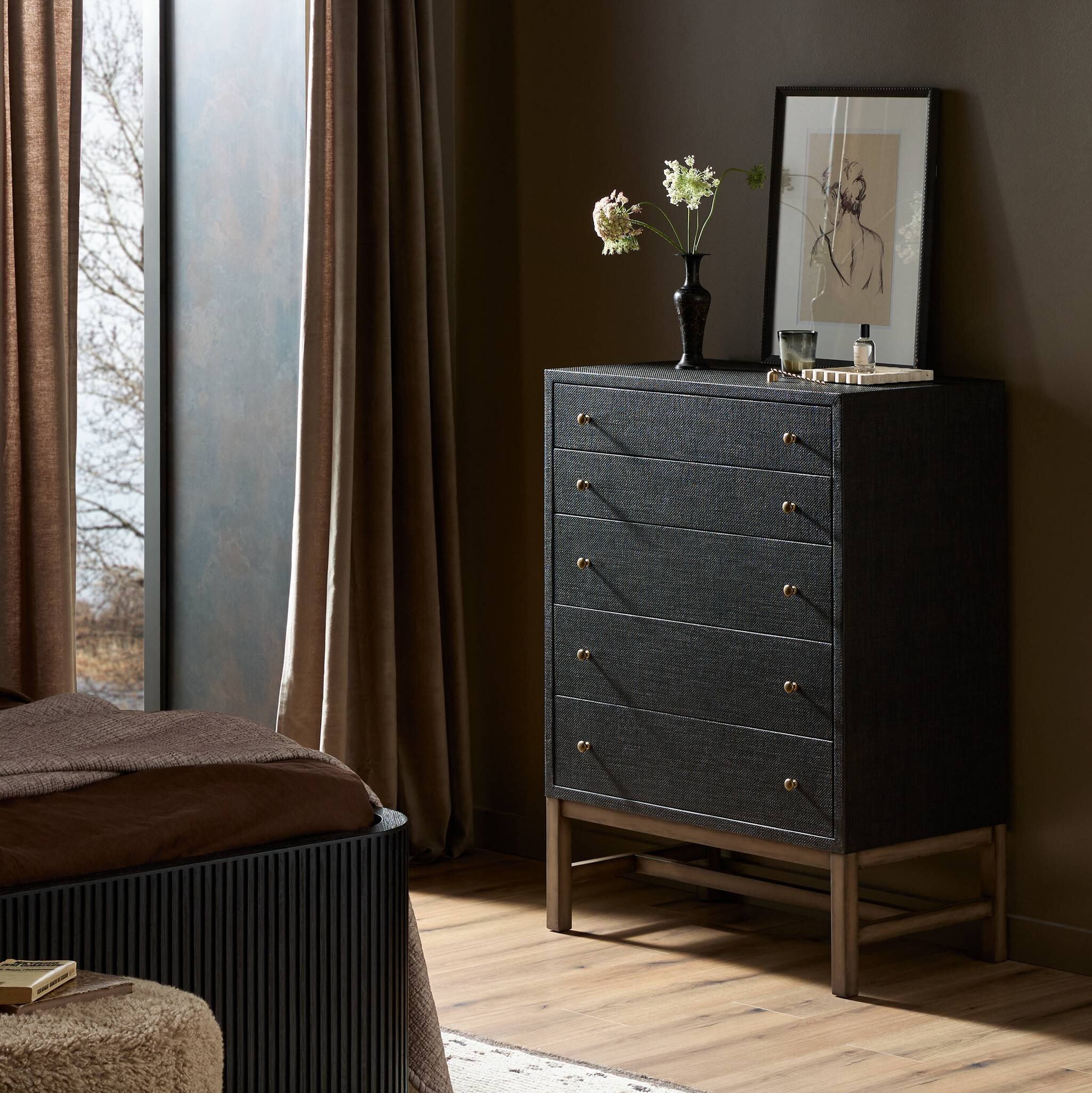 Fiona Tall Dresser - Black Raffia - Image 3