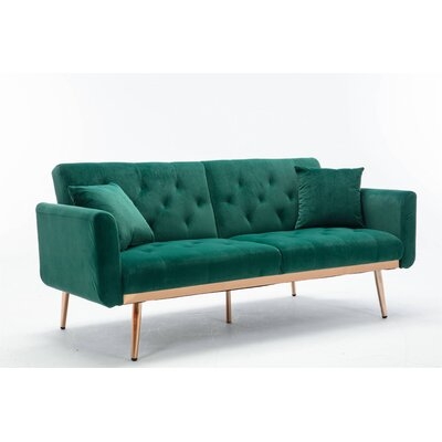 Accent Sofa .Loveseat Sofa With Rose Gold Metal Feet - Image 0