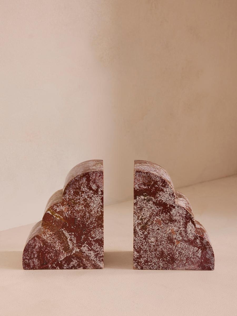Joanie Bookends, Scalloped Jasper Stone - Image 0