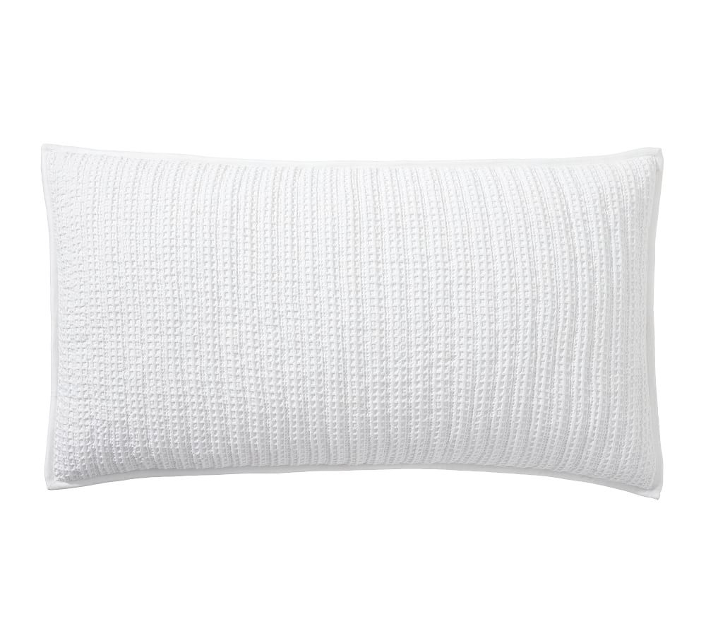Honeycomb Quilted Shams, King, White, Set of 2 - Image 0
