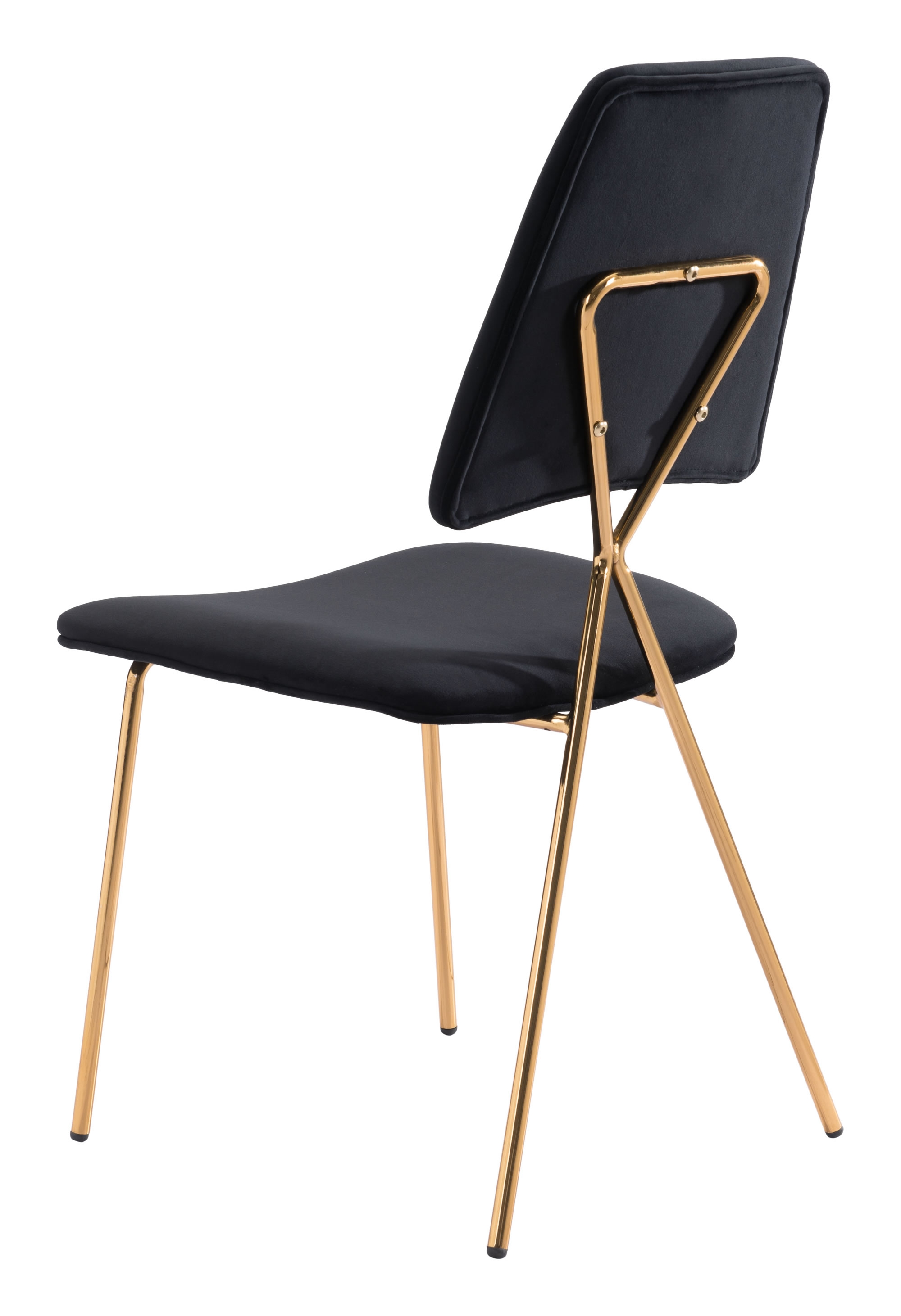 Chloe Dining Chair (Set of 2) Black & Gold - Image 4