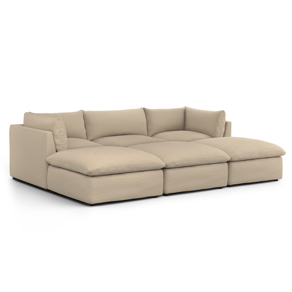 Leigh 121.5" Modular Open Pit Sectional - Silver Taupe - Image 1