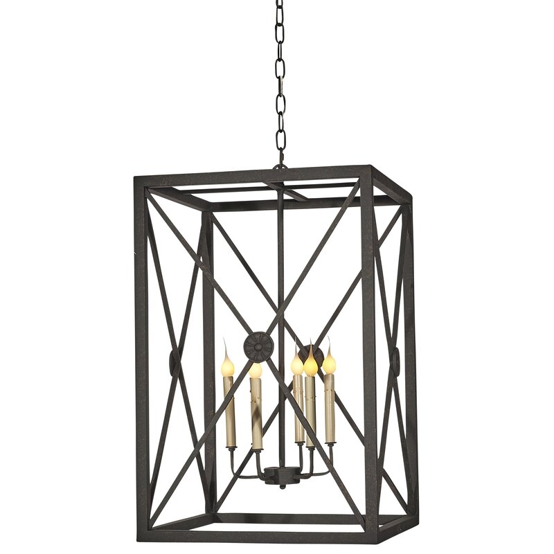 ellahome Medallion 6 - Light Candle Style Square Chandelier - Image 0