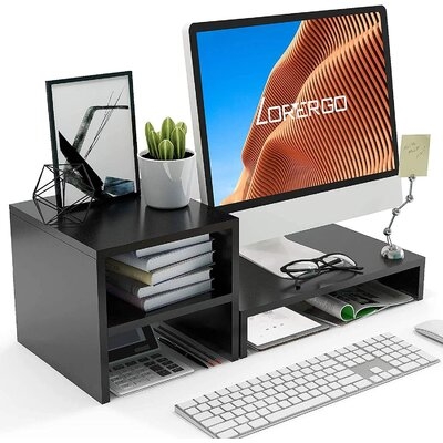 Monitor Stand - Monitor Stand Riser With 2 Tier Shelf - Image 0