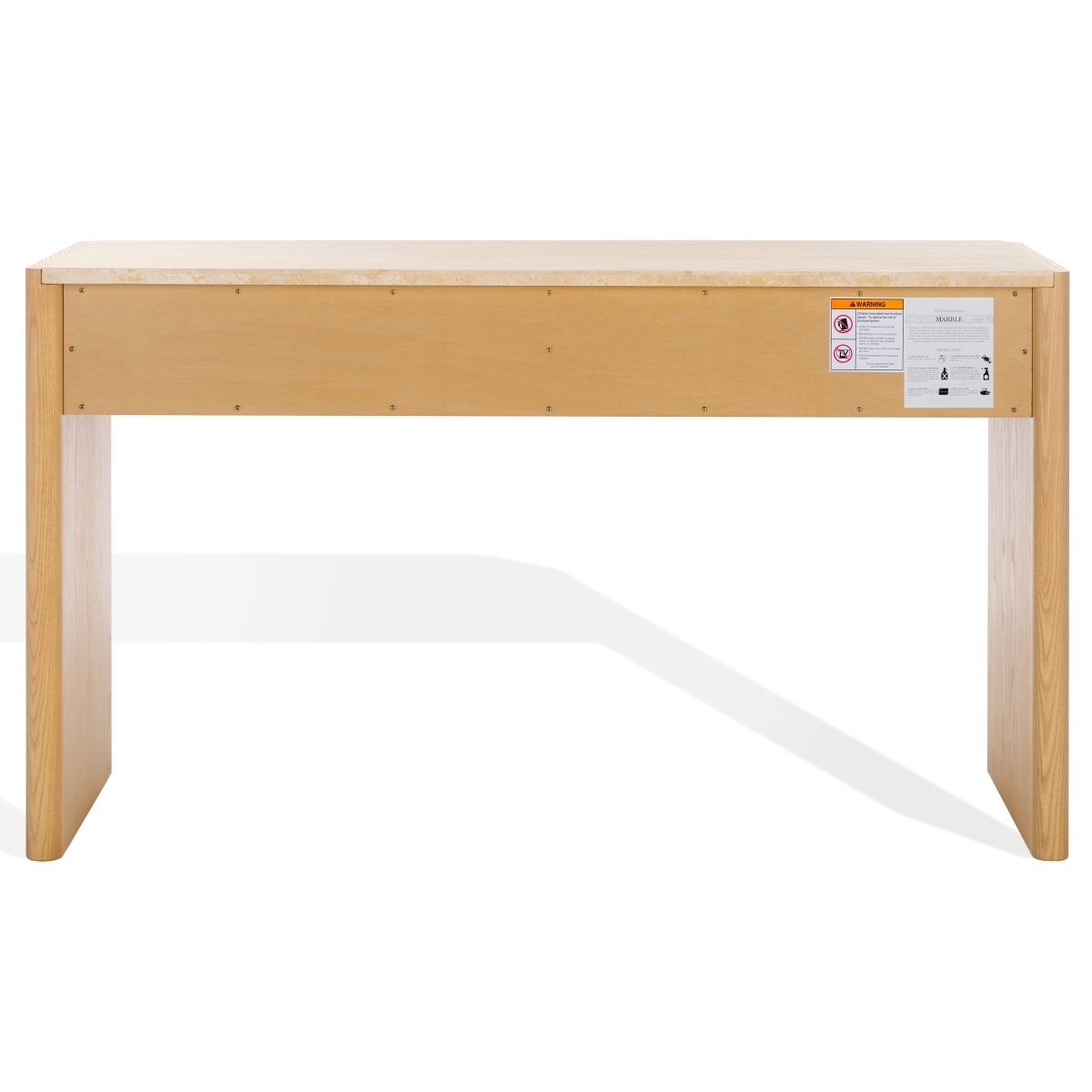 Bellarose Traver Console Table - Natural/Travertine - Image 8