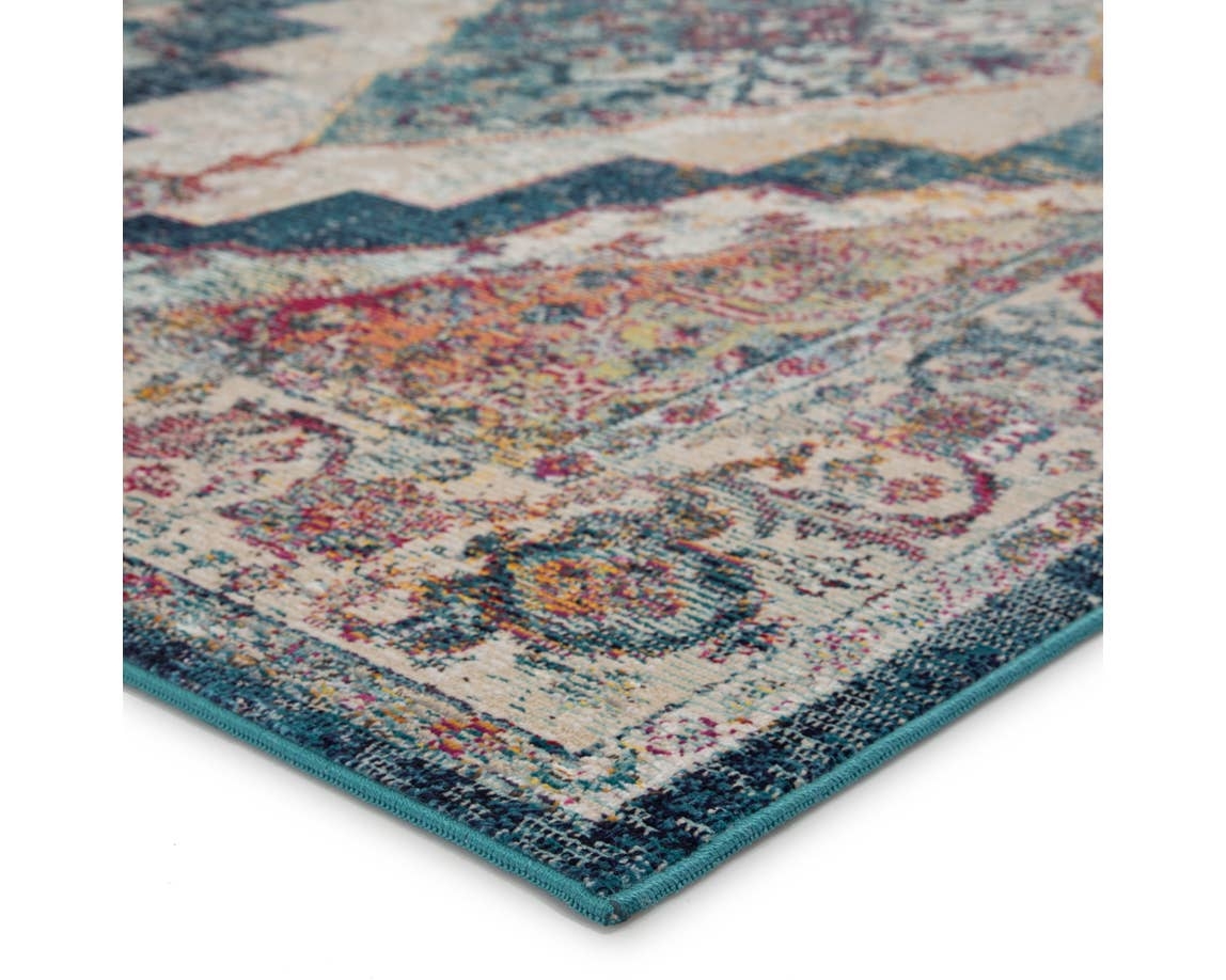 Peridot Area Rug, Teal & Red, 7'10" x 9'10" - Image 1