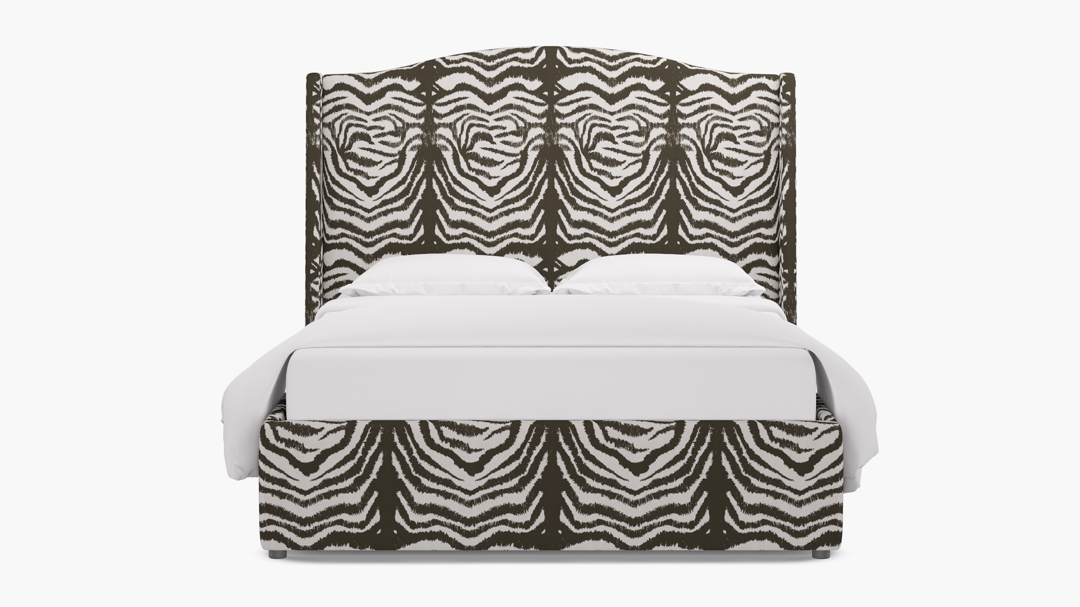 Curved Wingback Bed, Zebra, Twin - Image 0