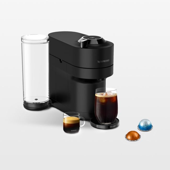 Nespresso ® Limited-Edition Vertuo Pop+ Coffee and Espresso Maker by De'Longhi ® Matte Black with Dark Chrome Accents - Image 0