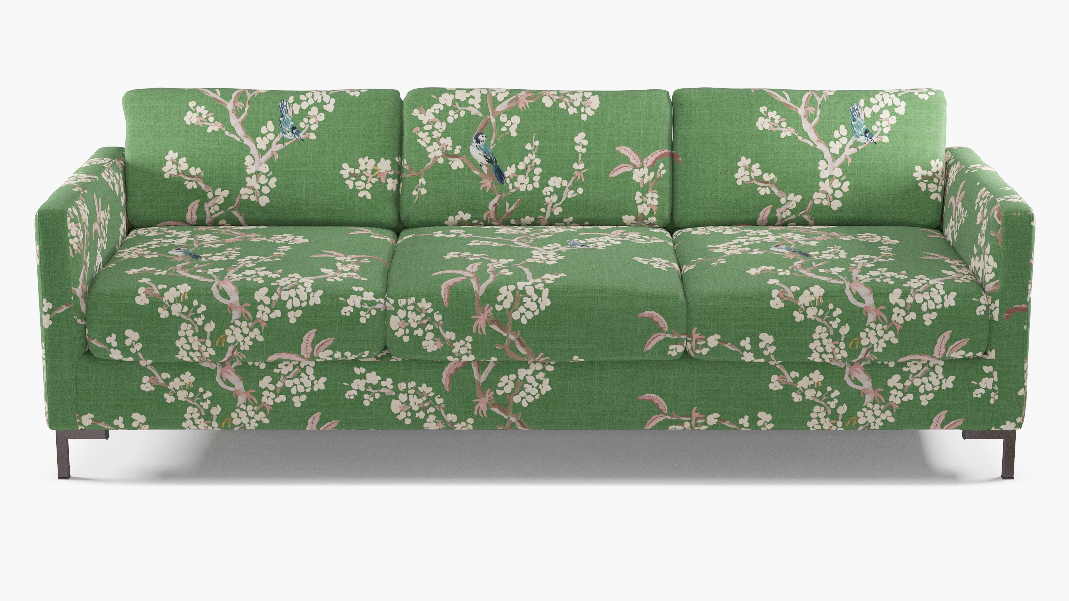 Modern Sofa, Jade Cherry Blossom, Bronze - Image 0