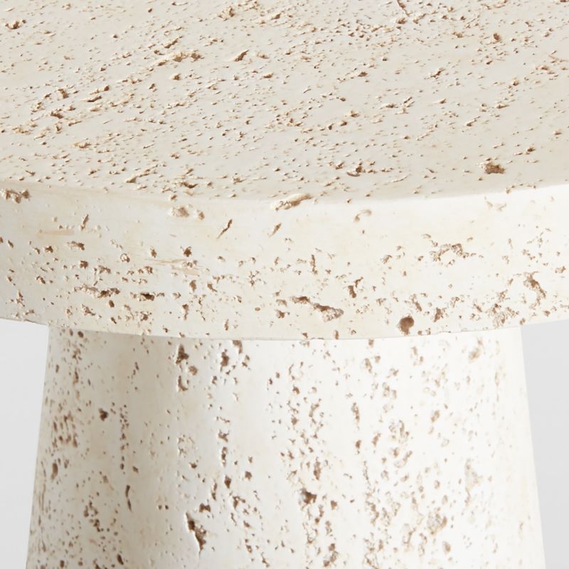 Willy Faux Travertine Resin End Table by Leanne Ford - Image 5
