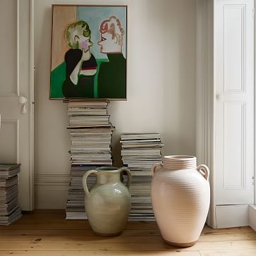 Jug Vases, Medium Vase, Dark Green, Ceramic, 13 in High - Image 2