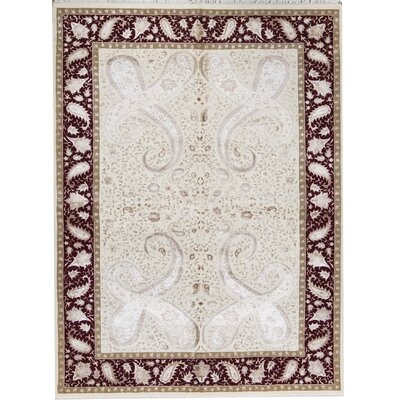 One-of-a-Kind Chantel Hand-Knotted Cream 5'9" x 7'9" Area Rug - Image 0
