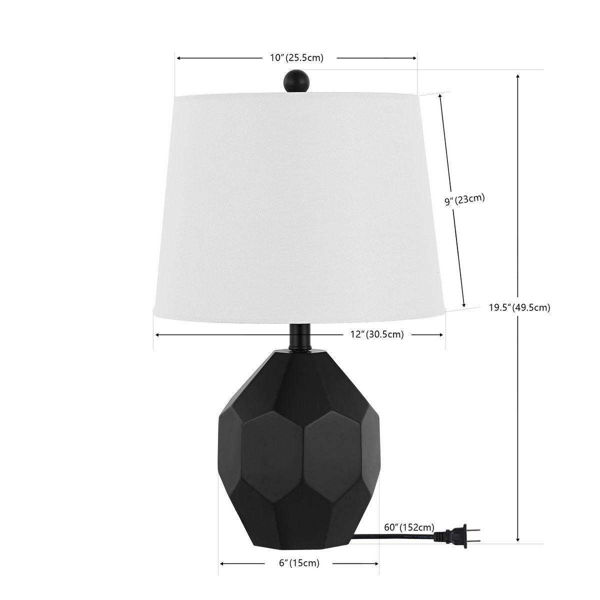 Danilo 19.5 Inch Table Lamp - Black - Safavieh - Image 4