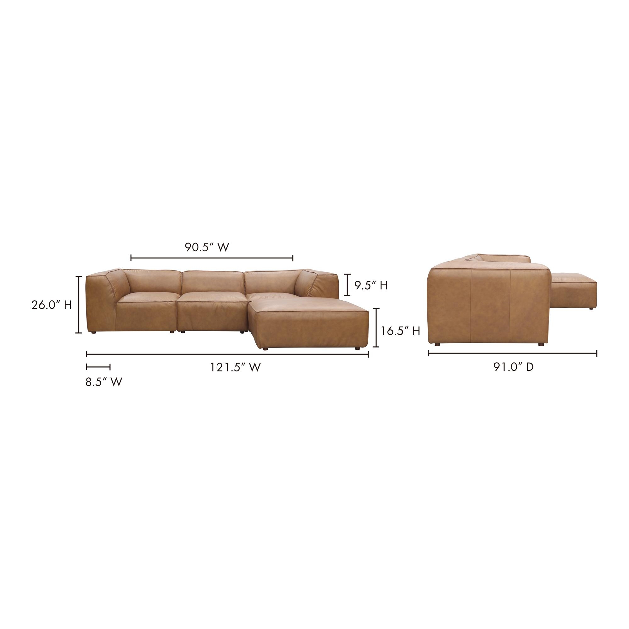 Form Lounge Modular Sectional Sonoran Tan Leather - Image 6
