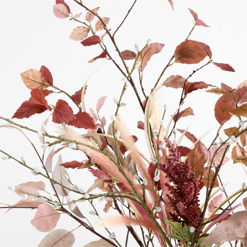 Faux Botanical Arrangement in Ophelia Ceramic Matte Natural Large Vase 17" - Image 1