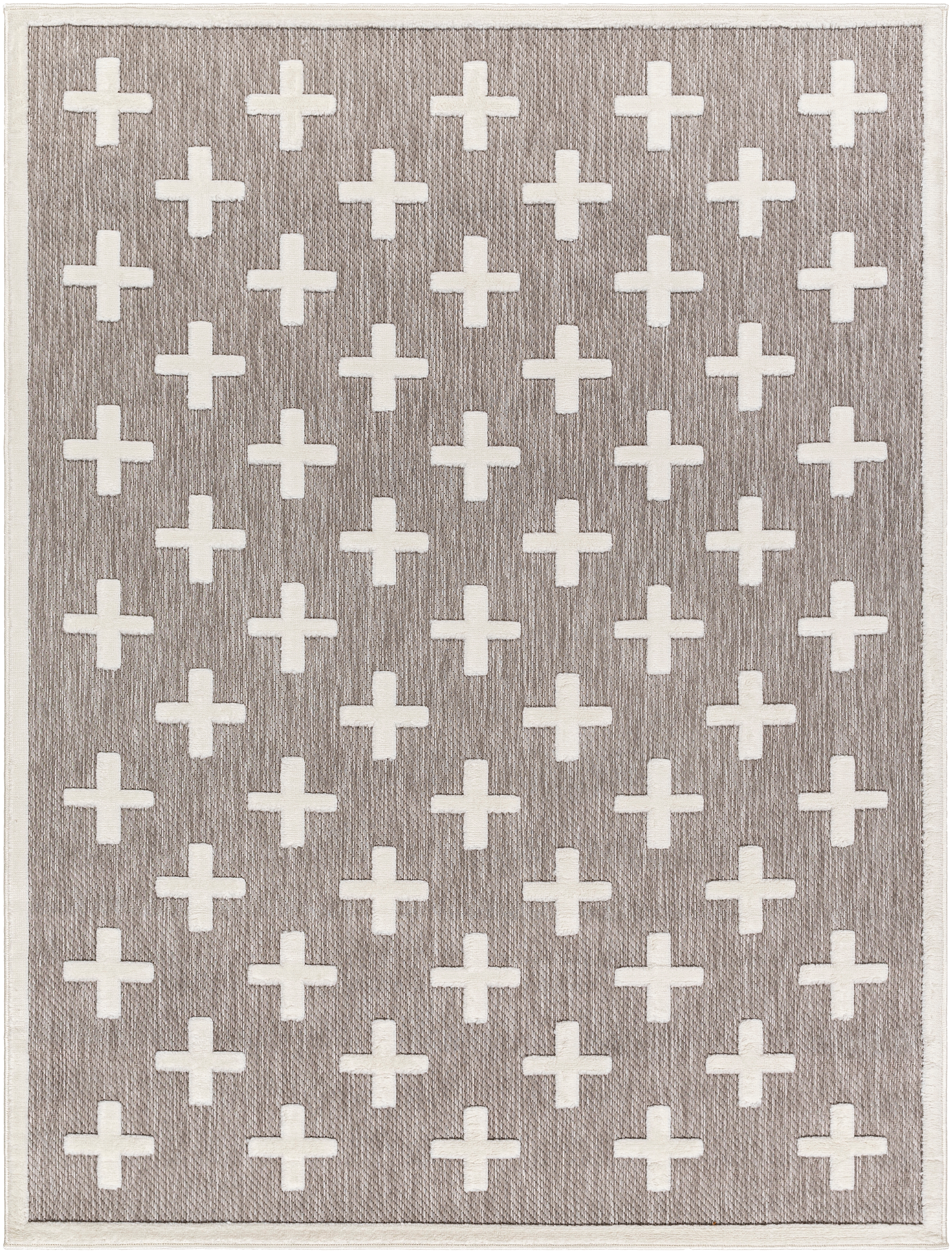 San Diego Beige Outdoor 6'7" x 9' Machine Woven Rug - Image 0