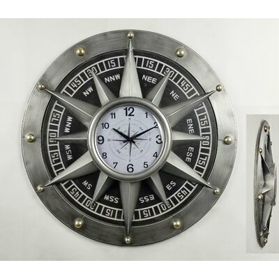 Oversized Buettner Compass Metal 11" Wall Clock - Image 0