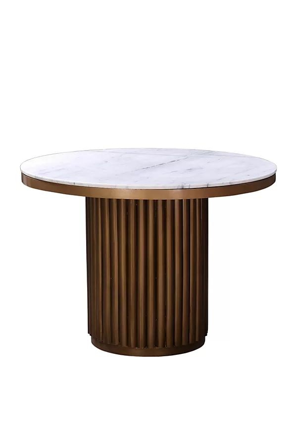 Tower Fluted 42" Round Marble Dining Table - Image 0