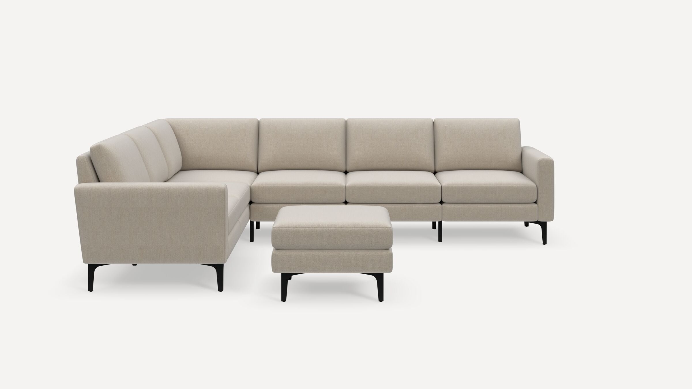 Nomad 6-Seat Corner Sectional with Ottoman - Georgia Clay - Performance Chenille / Black - Metal / Block - Image 0