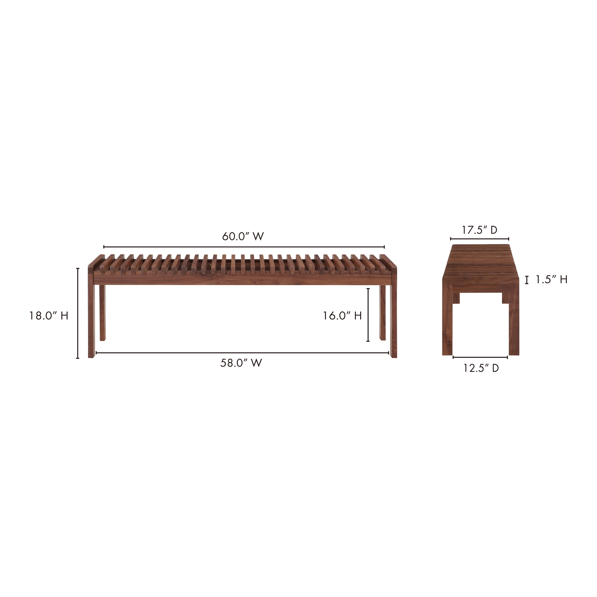 Rohe Bench Walnut Brown - Image 7