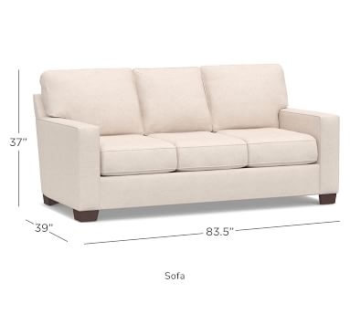 Buchanan Square Arm Upholstered Grand Sofa 89.5", Polyester Wrapped Cushions, Performance Heathered Basketweave Dove - Image 4