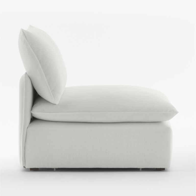 Lumis Snow White Performance Fabric Deep Depth Armless Chair - Image 3