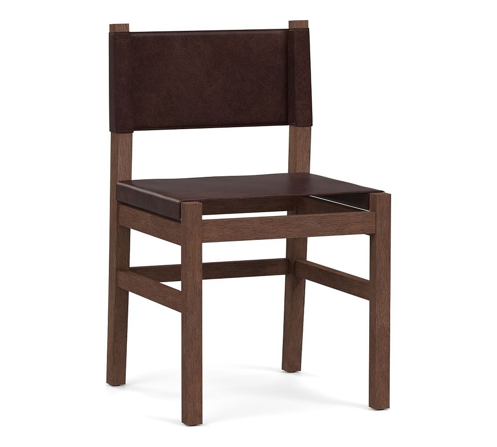 Segura Leather Dining Side Chair, Coffee Bean Frame, Statesville Espresso - Image 0