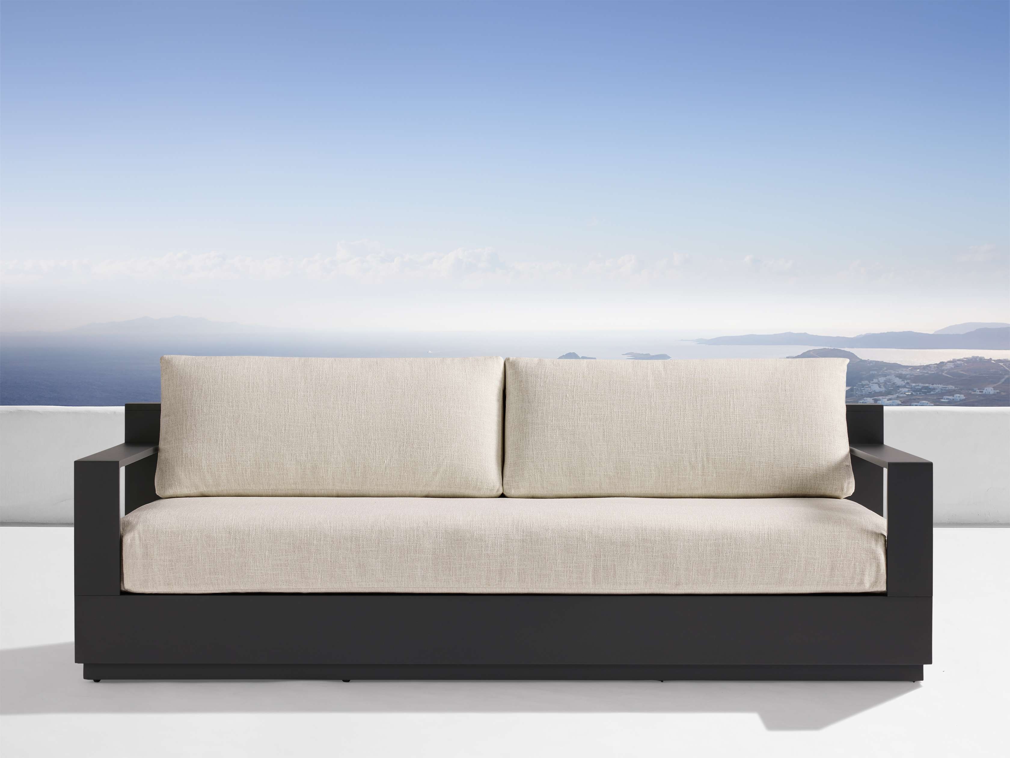Bal Harbour Outdoor Sofa Aluminum in Gray  Eden Oyster/74" - Image 0