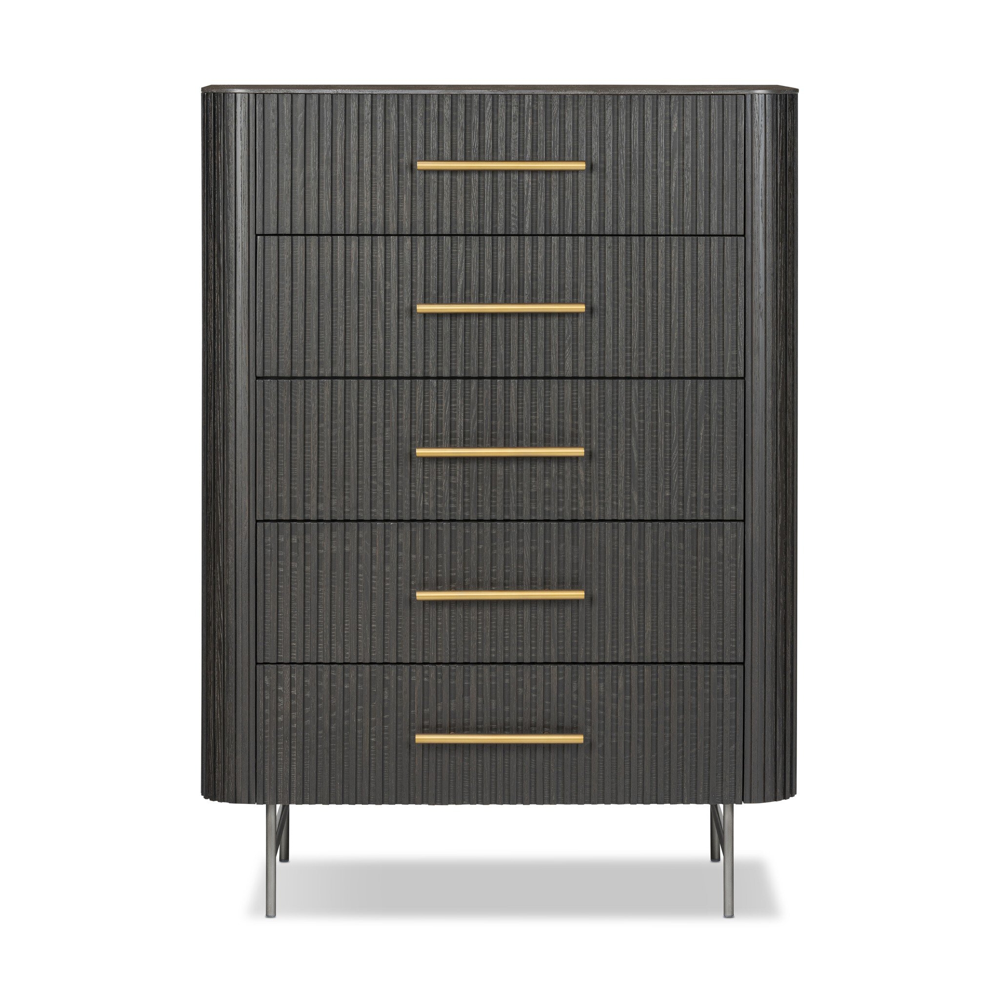 Fletcher 5 Drawer Dresser - Distressed Black - Image 0