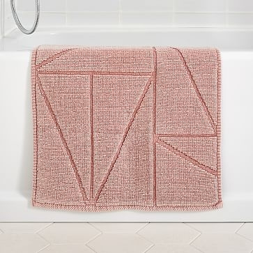 Organic Triangle Sculpted Bath Mat, Pink Stone, 20"x34" - Image 0