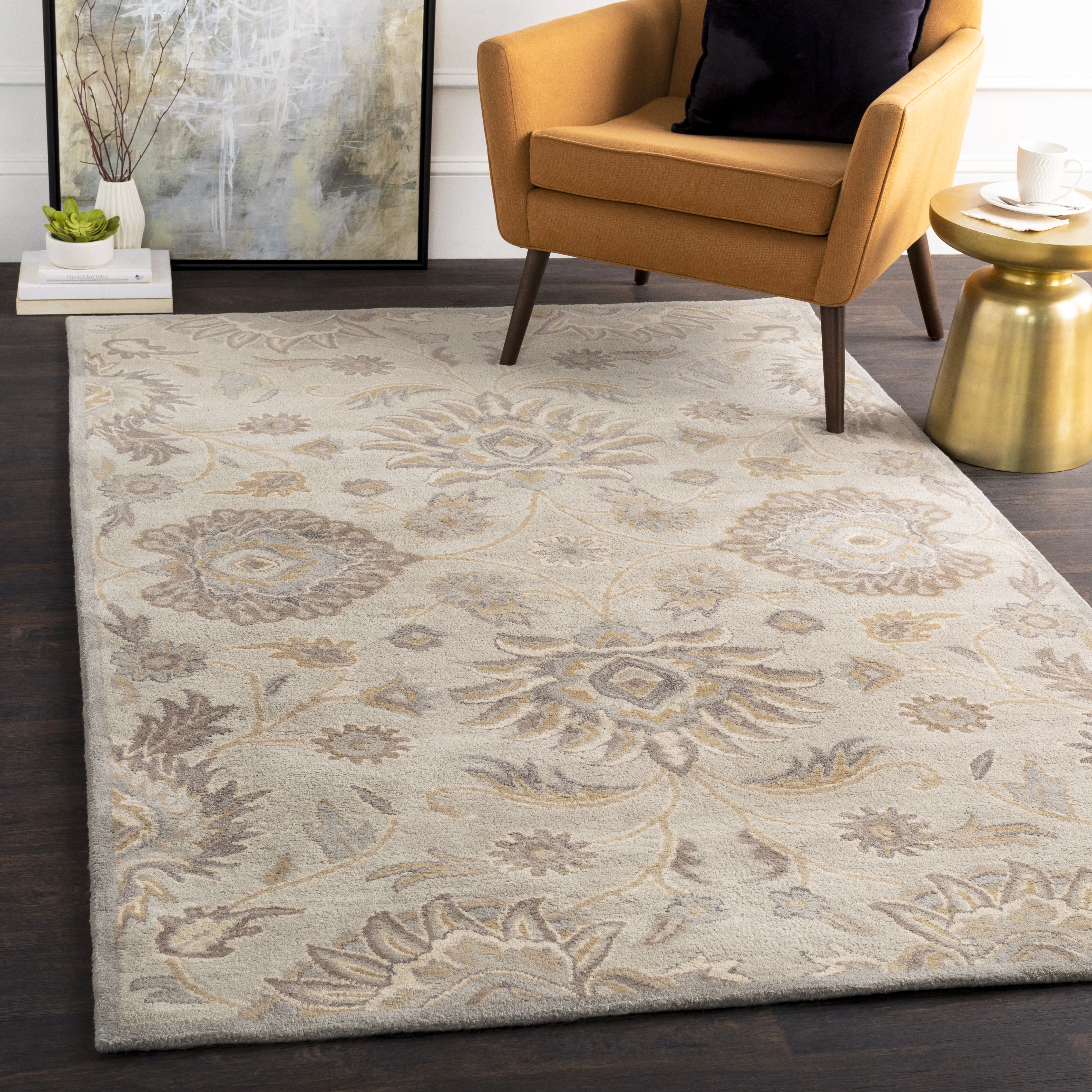 Caesar Beige Indoor 6' x 6' Handmade Rug - Image 1