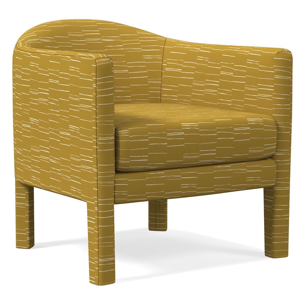 Isabella Fully Upholstered Chair, Fragmented Stripe, Dark Horseradish - Image 0