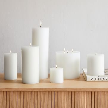 Unscented Pillar Candle, Ivory, 3"x3", Set of 10 - Image 2