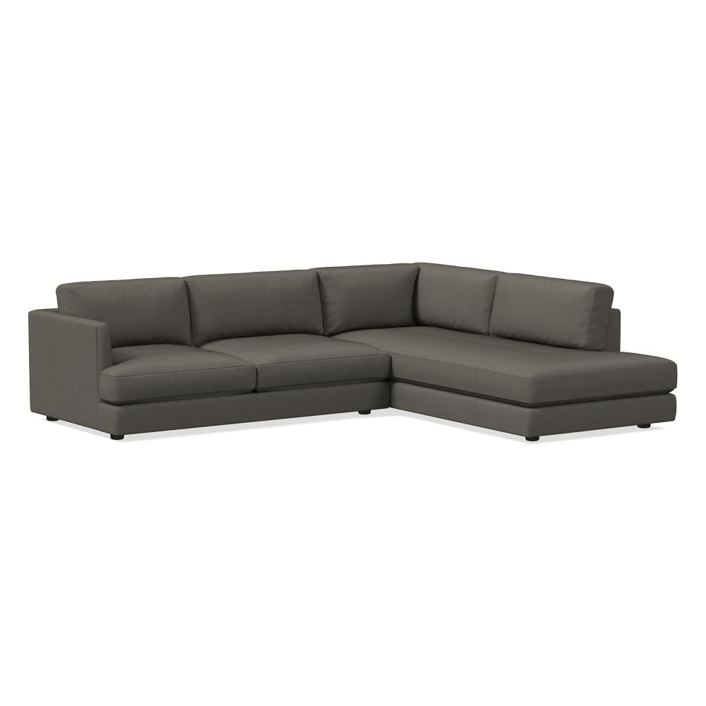 Haven Sectional Set 01: Left Arm Sofa, Right Arm Terminal Chaise, Trillium, Vegan Leather, Cinder - Image 0