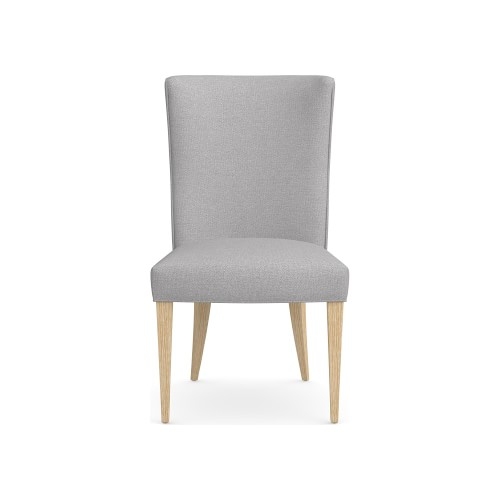 Trevor Side Chair, Standard Cushion, Perennials Performance Canvas, Fog, Natural Leg - Image 0
