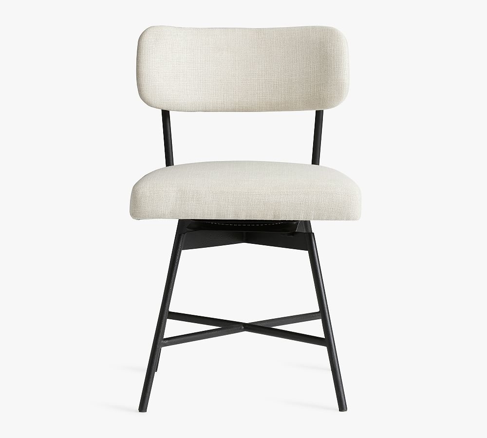 Maison Upholstered Swivel Desk Chair, Bronze Base, Performance Everydayvelvet(TM) Buckwheat - Image 0