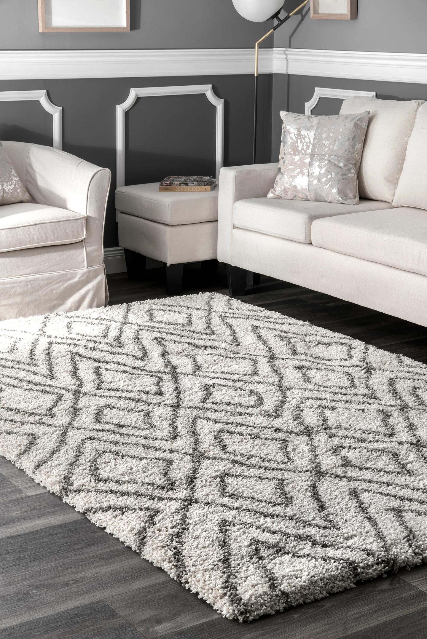 Willette Diamond Shaggy Area Rug - Image 0