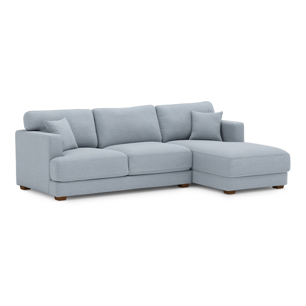 Dawn 100" Right Sectional - Silver Light Blue - Image 0