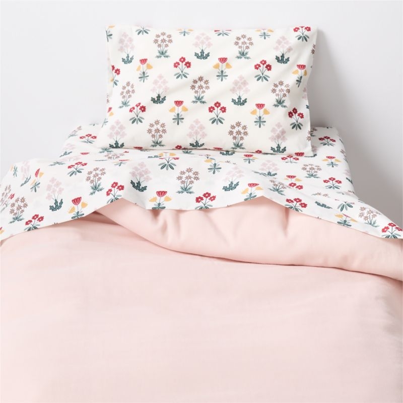 Stay Cool Nordic Bloom 100% Organic Cotton Toddler Sheet Set - Image 2
