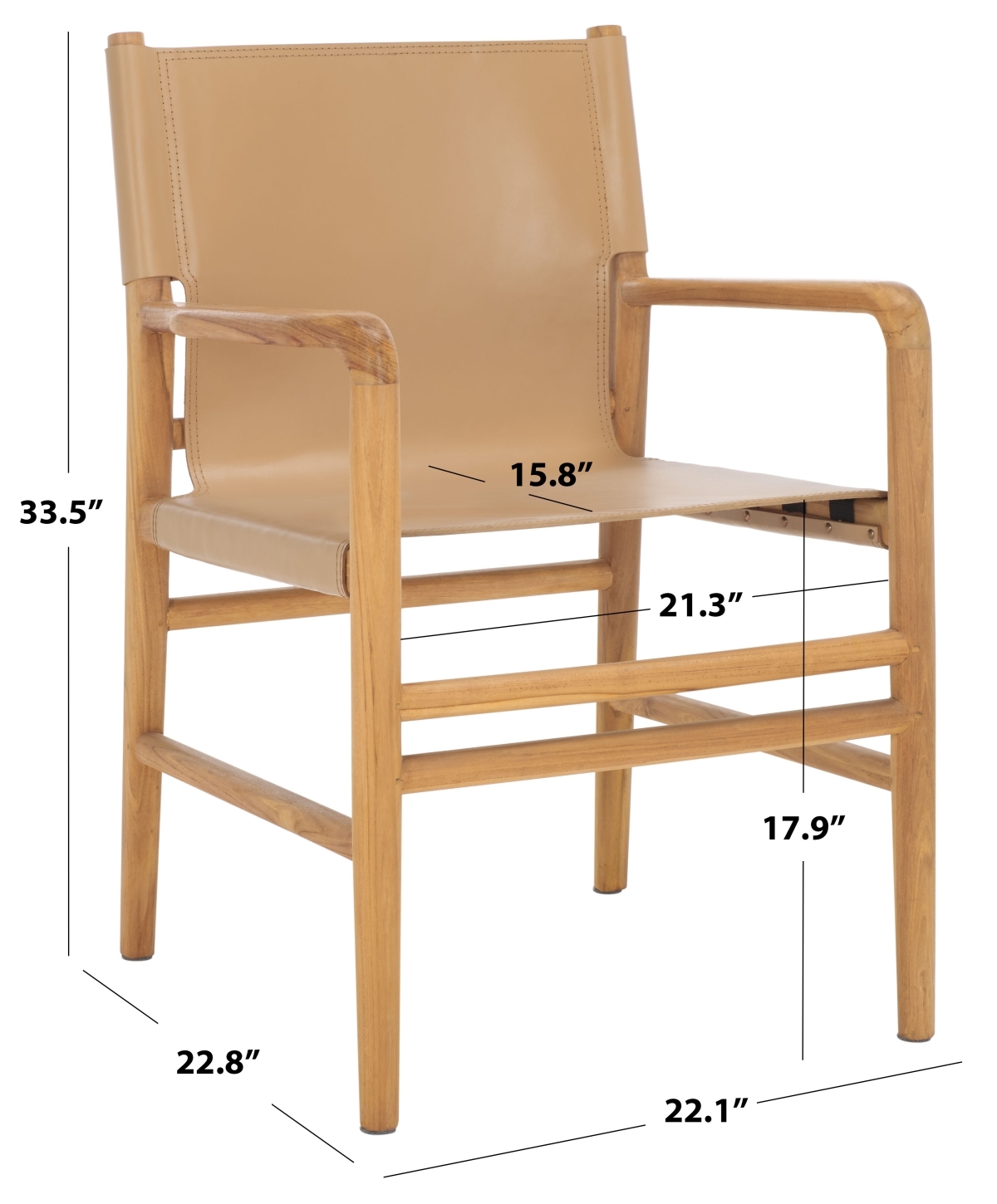 Cassaphina Leather Arm Chair - Tan/Natural - Image 9