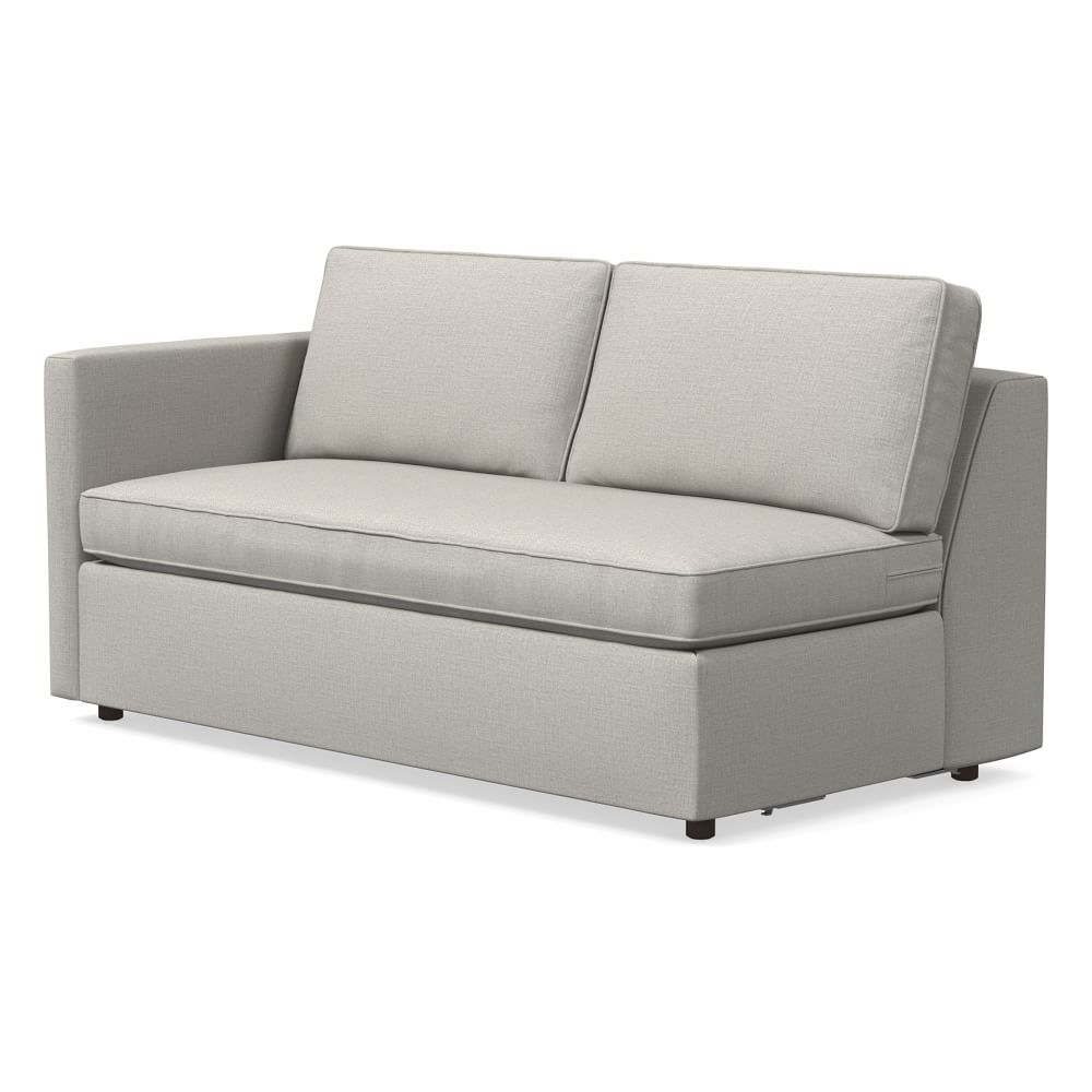 Harris Petite Left Arm 65" Sofa Bench, Poly, Performance Yarn Dyed Linen Weave, Frost Gray, Concealed Supports - Image 0