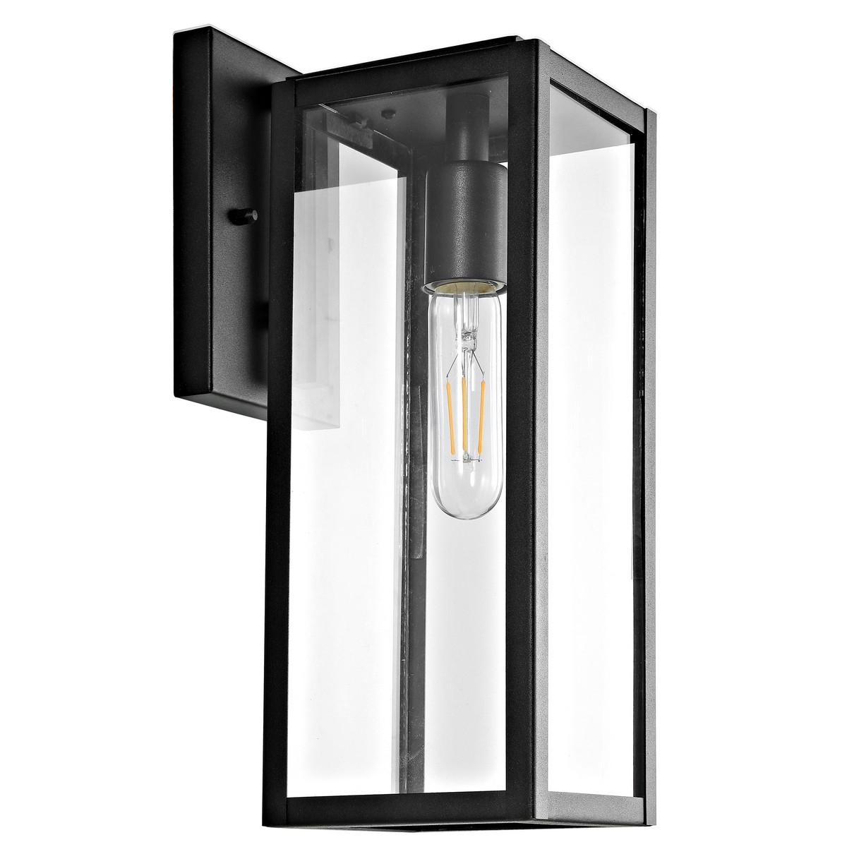 Norsan Outdoor Wall Lantern - Clear/Black - Image 0
