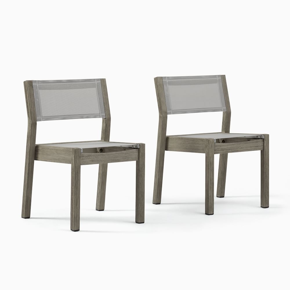 Portside Dining Chair, S/2 Stacking Chair, Weathered Gray - Image 0